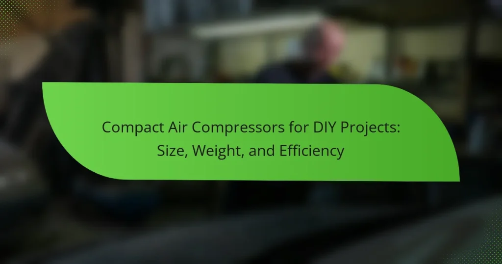 Compact Air Compressors for DIY Projects: Size, Weight, and Efficiency