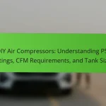 DIY Air Compressors: Understanding PSI Ratings, CFM Requirements, and Tank Sizes