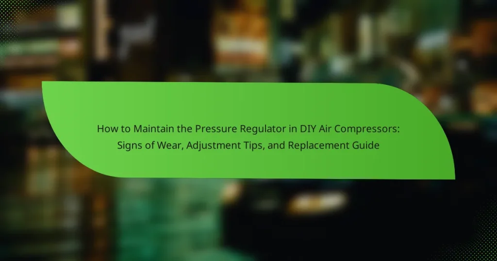 How to Maintain the Pressure Regulator in DIY Air Compressors: Signs of Wear, Adjustment Tips, and Replacement Guide
