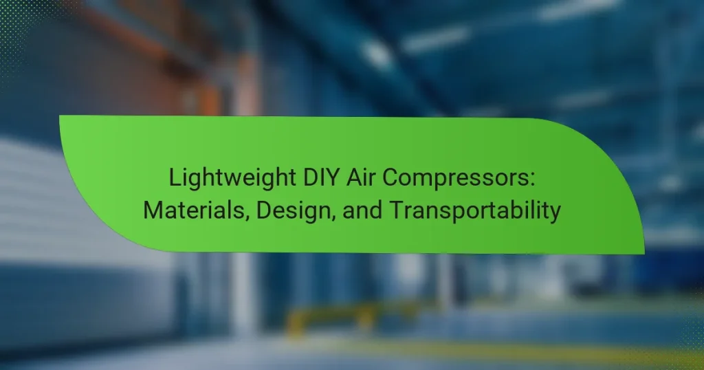 Lightweight DIY Air Compressors: Materials, Design, and Transportability