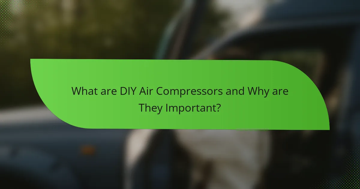 What are DIY Air Compressors and Why are They Important?