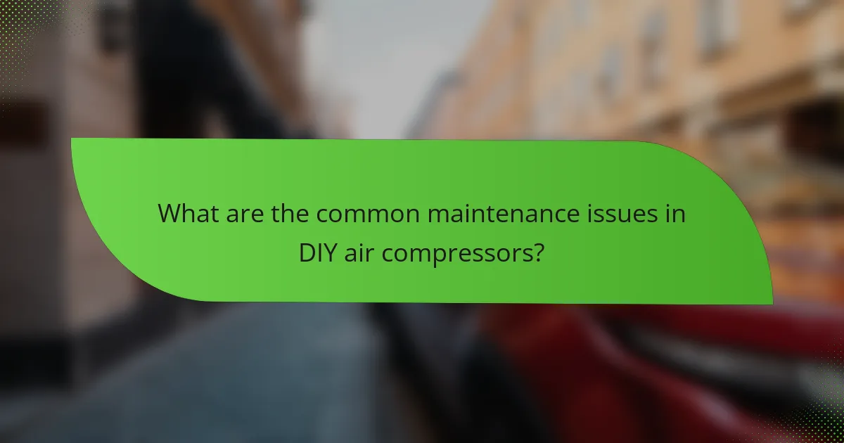What are the common maintenance issues in DIY air compressors?