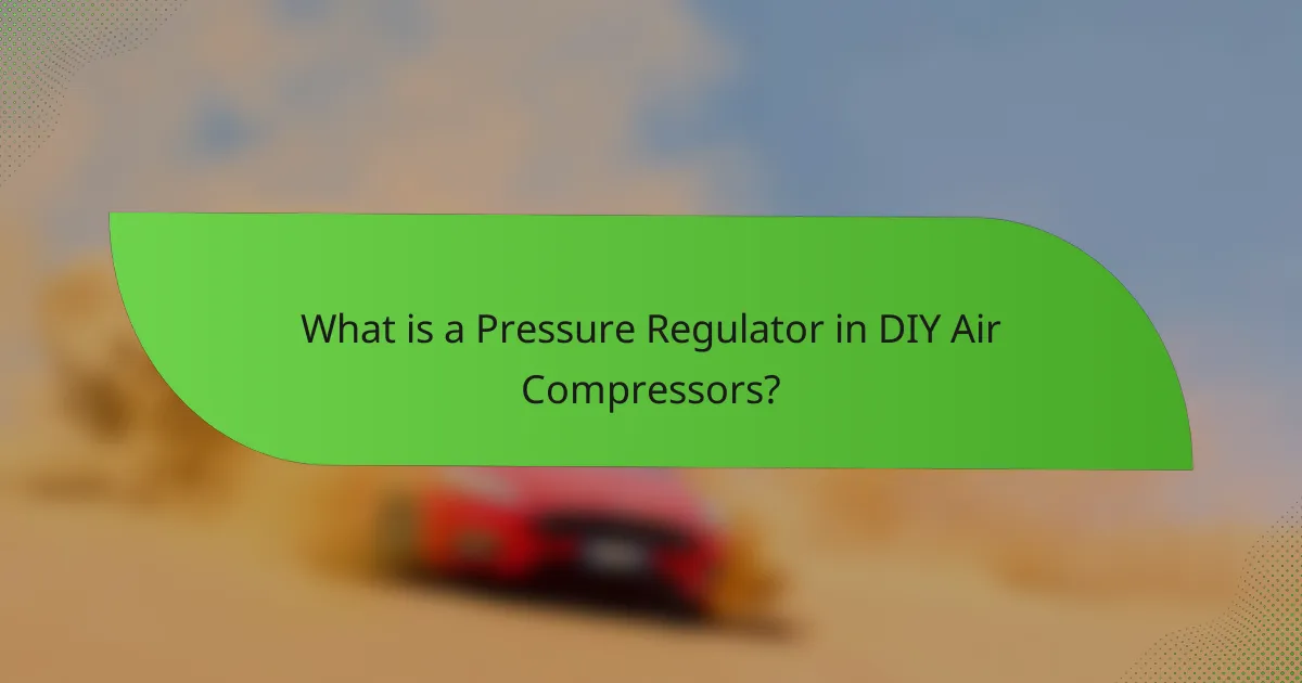 What is a Pressure Regulator in DIY Air Compressors?