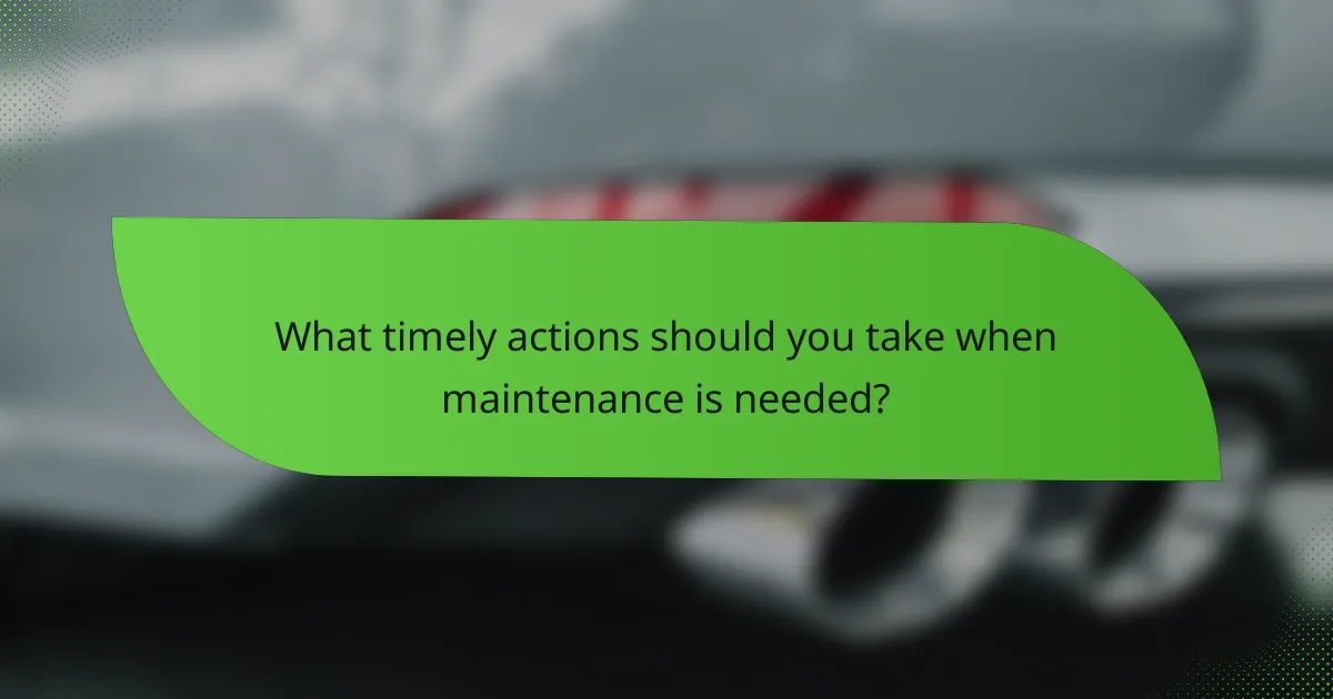 What timely actions should you take when maintenance is needed?